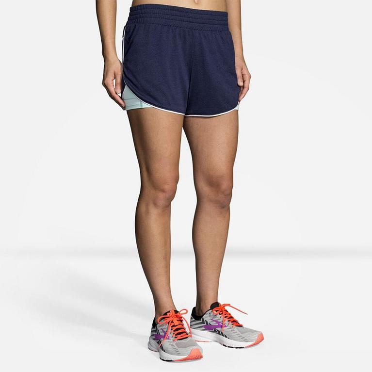 Brooks Rep 3 2-in-1 Running Shorts - Women's - Blue (56493-GUFL)